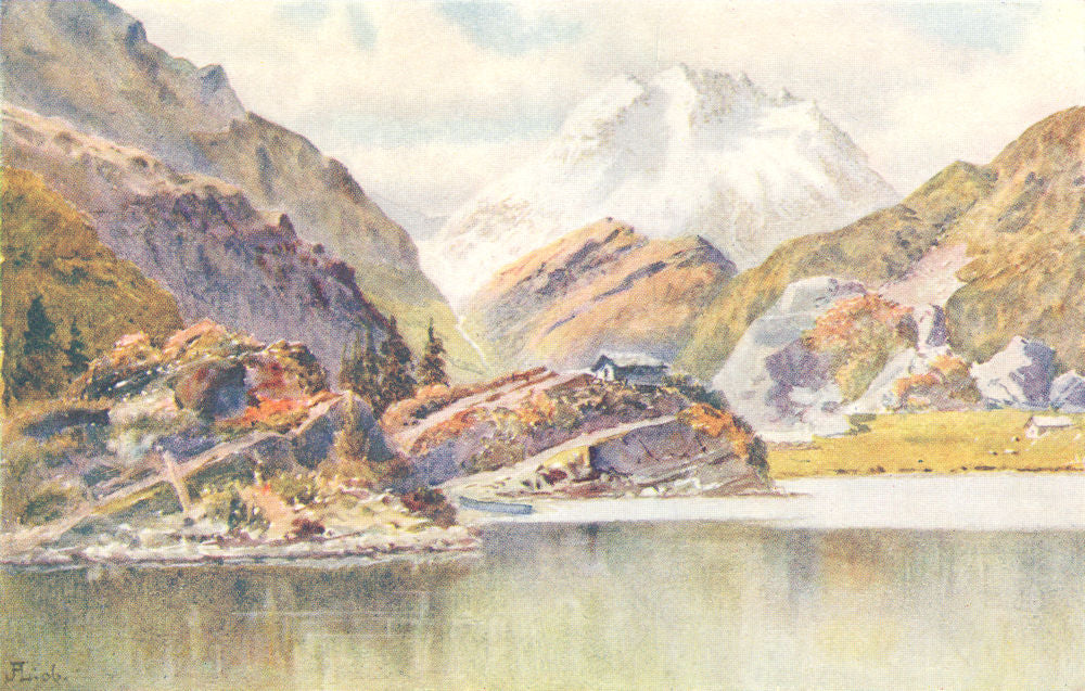 SWITZERLAND. Isola. Lago di Cavloccio 1907 old antique vintage print picture